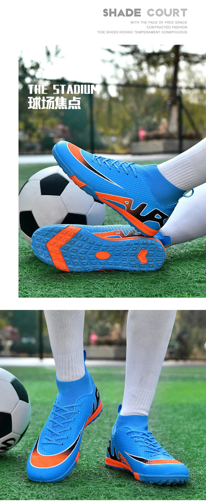Men Professional Soccer Cleats FG/TF Football Boots Non Slip Breathable Training Shoes Outdoor Match Sneakers Grass Turf Sports