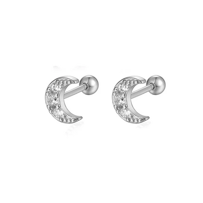 925 Sterling Silver Fashion Love Butterfly Romantic Star Crown Screw Stud Earrings for Women Ear Bone Piercing Jewelry