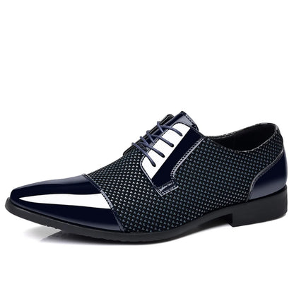 Men's Dress Shoes Classic Lace-up Formal Oxfords Modern Tuxedo Business Casual Scale Pattern Comfort Formal Shoes for Men