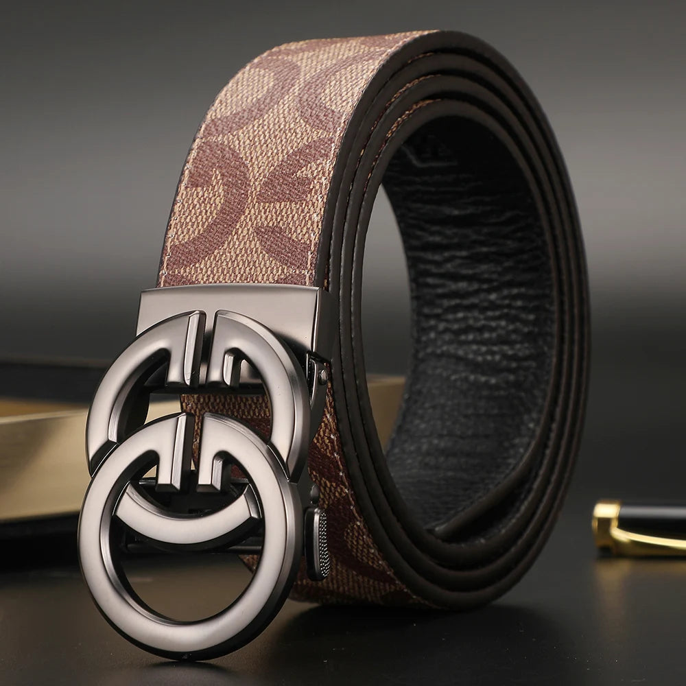 2025 New business Male Famous Style Metal Automatic Buckle Luxury Brand Women Belt Genuine Leather Belts for Men Strap jeans