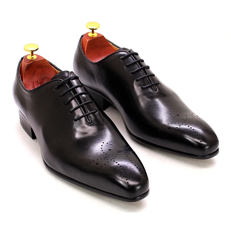 Men's Oxford Genuine Leather Shoes – Formal Lace-Up Business Footwear