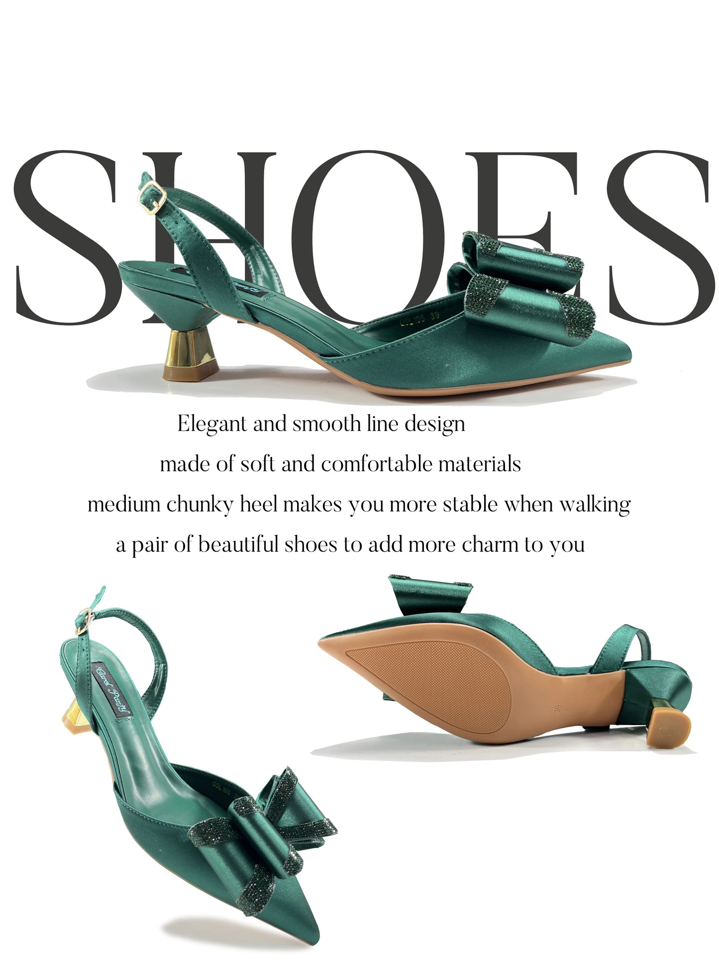 Italian Design High Quality Elegant Butter-fly Design Decoration Peach Color Party Wedding Women Shoes and Bag
