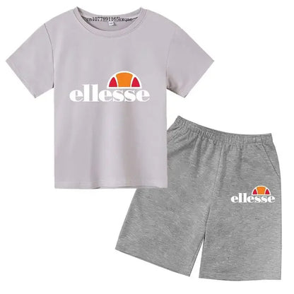 Kids Summer Leisure Letter 2pcs O-neck Short Sleeve T-shirts+Pants Suits 3-13 Years Boys Girls Casual Outfits Children Clothes