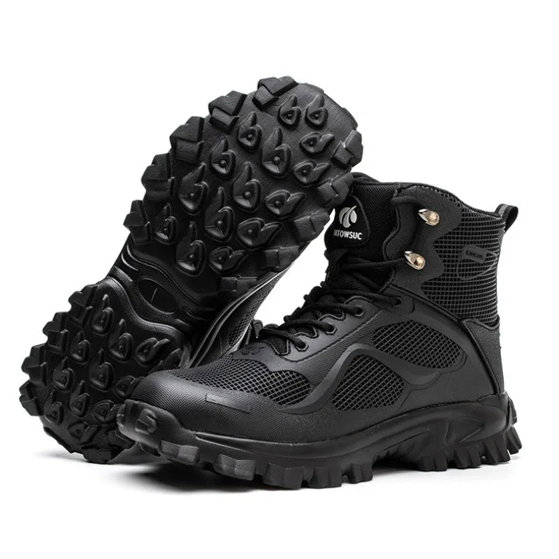 High Top Safety Shoes with Steel Toe Caps Anti-Smashing & Anti-Piercing Wear-Resistant Anti-Slip Labor Protection Footwear