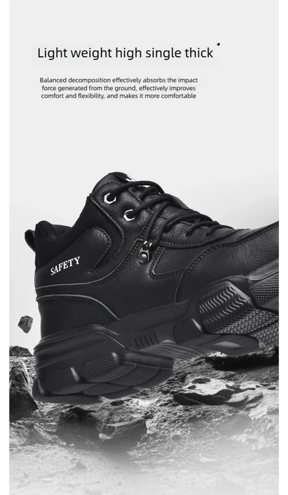 Man Safety Shoes Puncture-Proof Work Sneaker Waterproof Work Shoes Steel Toe Shoes Safety Boots Indestructible Shoes Lightweight