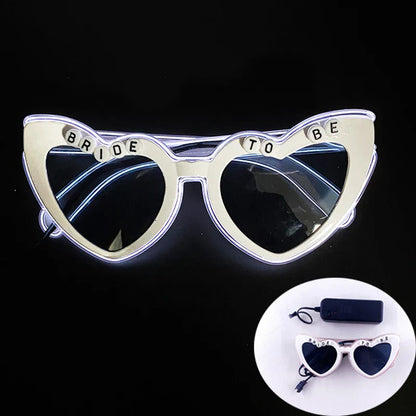 LED Just Married Glasses Wedding Bride To Be Surprise Gift Couple Glasses Souvenirs Glowing Heart Glasses Married Sunglasses