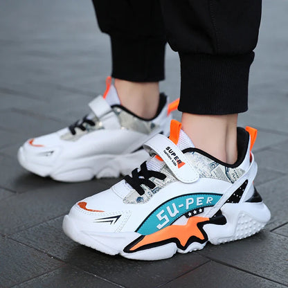 Sport Kids Sneakers Boys Casual Shoes For 5-16Years Old Children Tennis Leather Non Slip Fashion Running Shoes