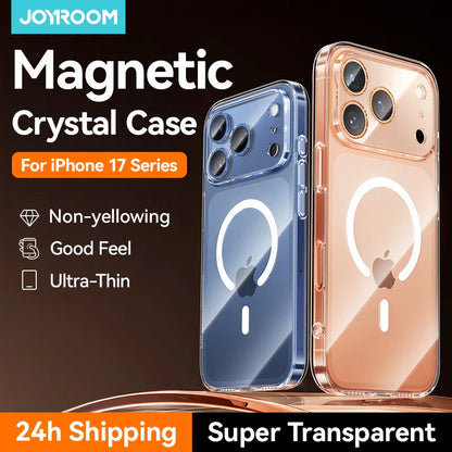 Magnetic Case For iPhone 17 Pro Max Case Anti Yellow Transparent Cover For iPhone 17 Pro Max Wireless Charger Thin Cover