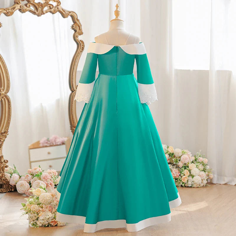 Summer Green Rosalina Dress Girls Costume 2026 Girls princess elegant Gown Children Birthday Party Carnival Fancy Outfit