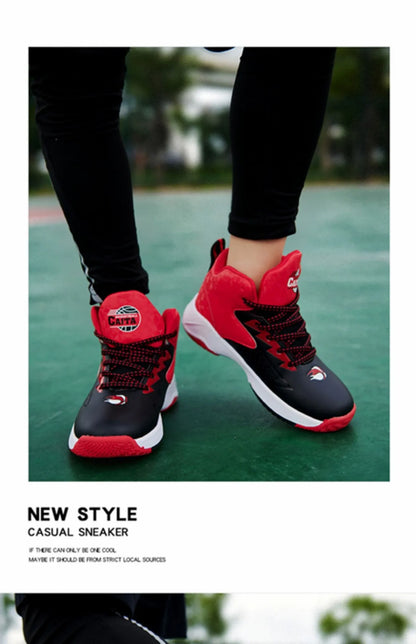Children Sports Shoes Waterproof Low-top Sneakers Kids Basketball Shoes Boys Lace-up Non-slip Shoes for Running Durable Sneakers