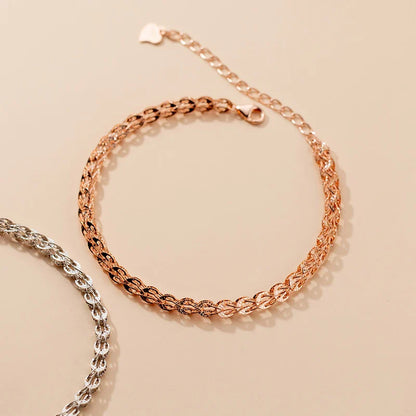 Authentic 925 Sterling Silver Gypsophila Bracelet Link Chain Bangle for Women Korea Style Wedding Engagement Fine Jewelry