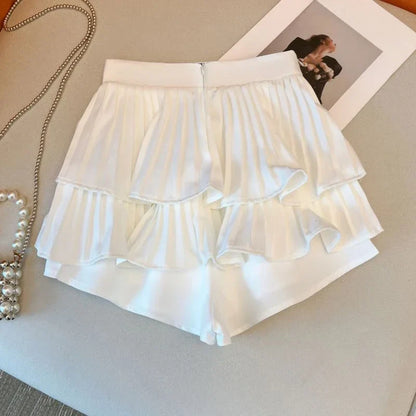 Women Casual Beach Vacation Mini Skirt High Waist Office Slim A-line Skirt Sweet Ruffles Skirt For Women Summer 2025