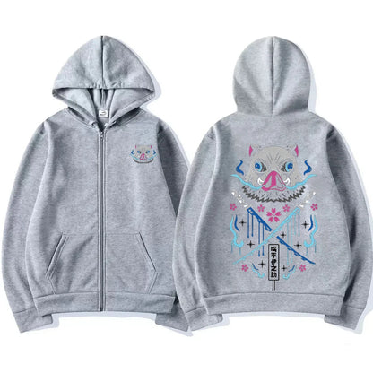 Anime Hoodies Men Women Kimetsu no Yaiba Kawaii Manga Sweatshirts Gothic Harajuku Hooded Pullover Casual Streetwear
