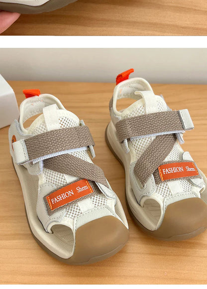 2026 Summer Kids Sandals for Boys Anti-slippery Sole Toddler Beach Shoes Hook&loop Baby Boys First Walkers Barefoot Casual Wear