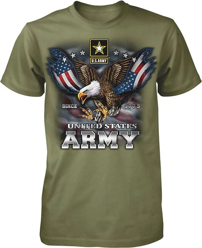 US Army Since 1775 Eagle USA American Flag Wings Men's T-Shirt wholesale cheap graphic t shirts 2024 streetwear t-shirts