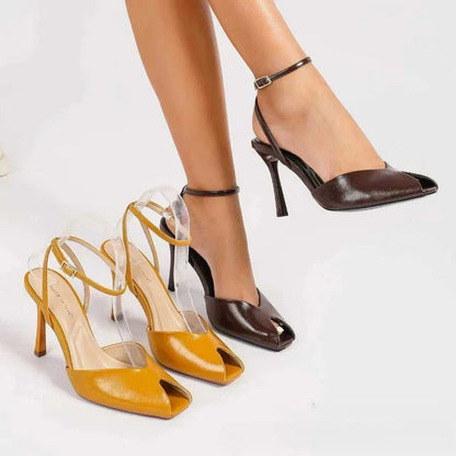 Elegant Peep Toe High Heels Women 2026 New Ankle Buckle Fashion Office Party Shoes Sexy Designer Heeled Sandals Female Pumps