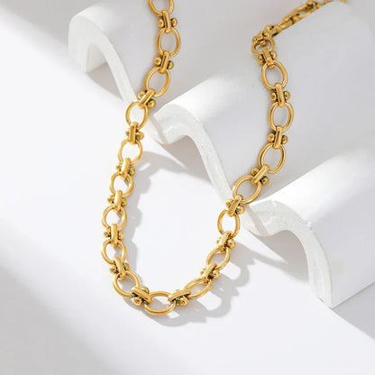 316L Stainless Steel Metal Chain Necklace For Women Fashion 18K Gold Plated Neck Chain Waterproof Jewelry Lady Gift