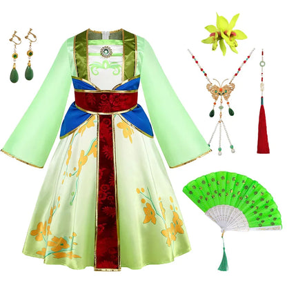 Girls Halloween Clothes Mulan Cosplay Dress Children Performance Costumes Girl Chinese Style Dress Disney Girl Priness Clothes