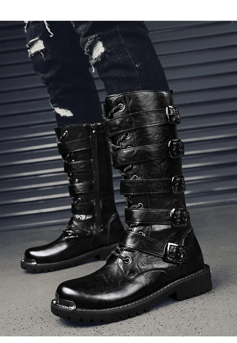 Men's boots four seasons new high-top outdoor casual boots safety protective work boots motorcycle boots plus size outdoor boots