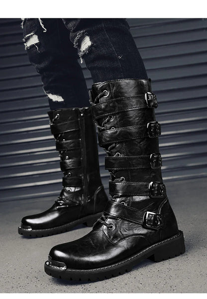 Men's boots four seasons new high-top outdoor casual boots safety protective work boots motorcycle boots plus size outdoor boots