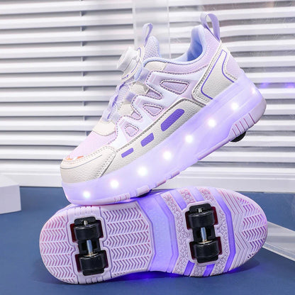 Children's And Teenage Roller Skates - Fashionable Upgraded Edition with Enhanced Stability - Detachable Dual-Use Sports Shoe