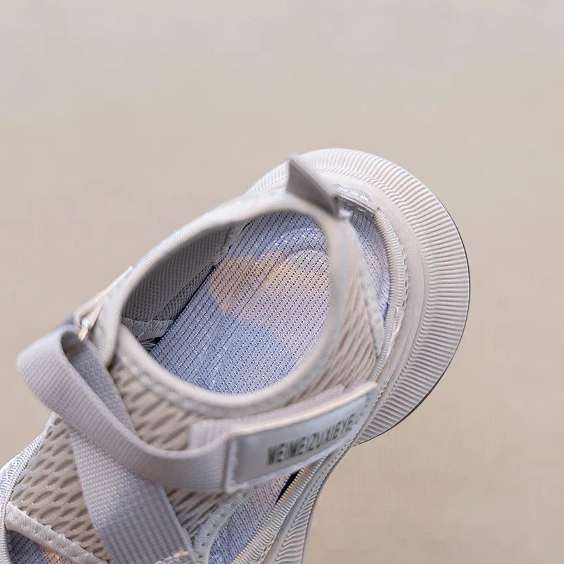 Boys Girls Sports Sandals Rotating Button Students Sneakers Hollowed-out Summer New Students Running Shoes Mesh Breathable