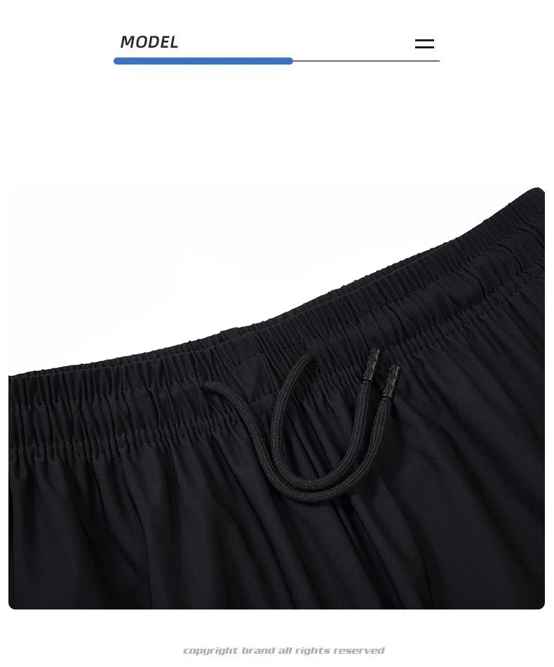 Summer Shorts Gym Fitness Men Plus Size Casual Shorts 6XL 7XL 8XL Big Size Shorts Men Ice Silk Stretchy Beach Shorts Breathable