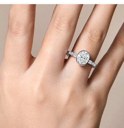 Top Quality Oval Cut 2.0CT Moissanite Rings for Women 925 Sterling SIlver Engagement Ring Jewelry Gift With Certificate