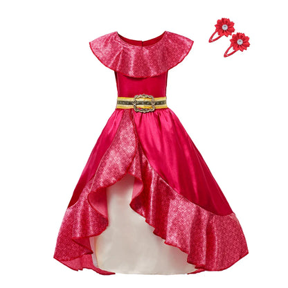 Kids Cosplay Clothing Girls Princess Elena Costume Halloween Carnival Role Playing Child Girl Birthday Party Outfits 2-10Y Dress