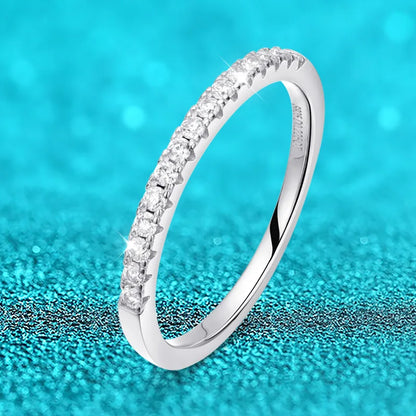 Test Passed Moissanite Ring Matching Wedding Diamond Band for Women 925 Sterling Silver Female Crown Single Tail Ring