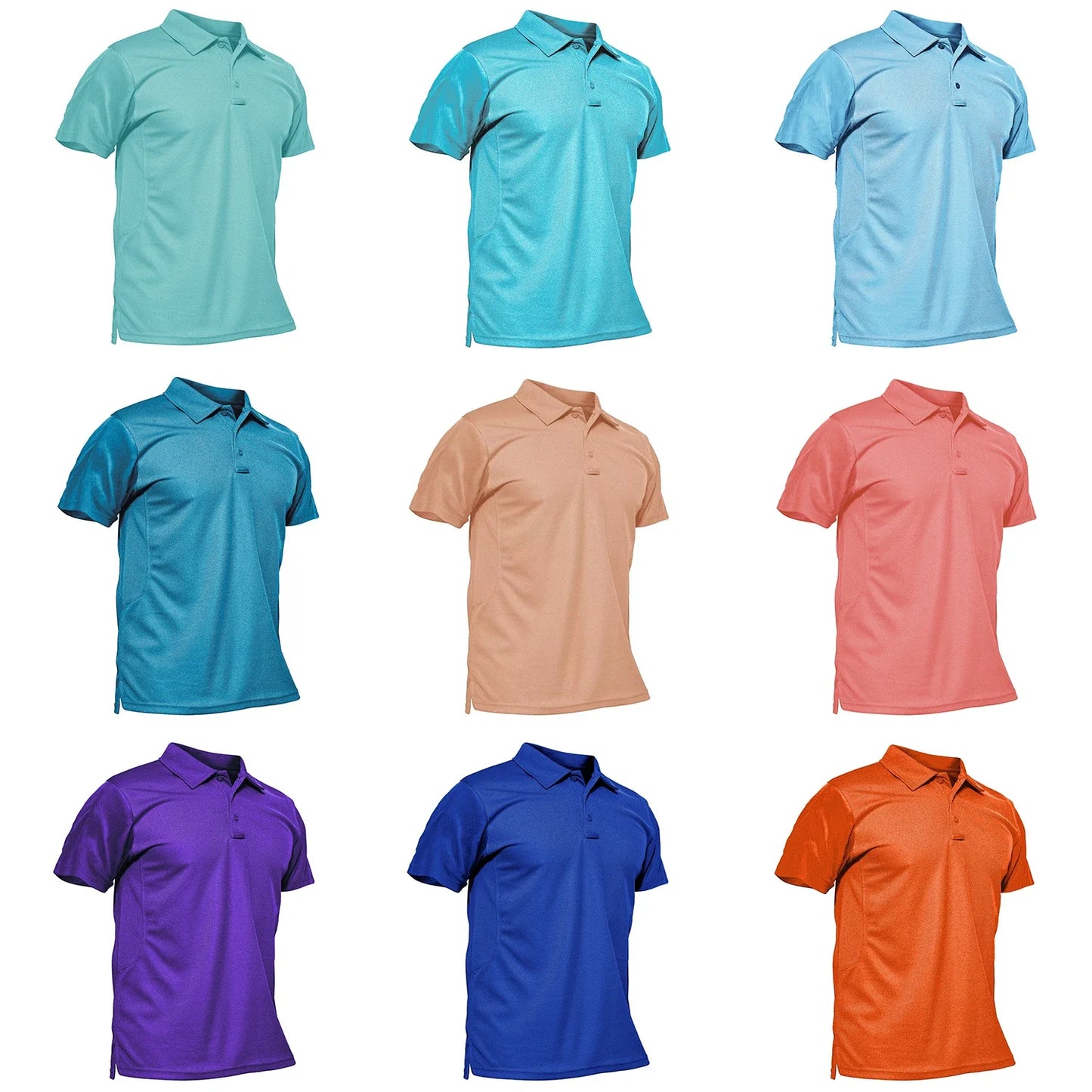 Summer Colorful Fashion Polo Tee Shirts Men's Short Sleeve T-shirt Quick Dry Army Team Work Green T-Shirt Tops Clothing