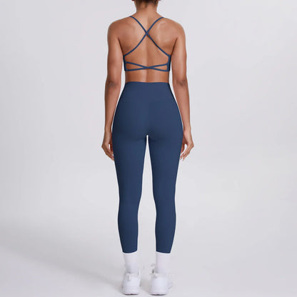Yoga Suit Sports Set Gym Seamless High Impact Sports Bra Women's High Waist and Hips Tight Peach Buttocks Pants Womens Sportswea
