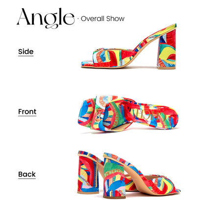 Woman shoes Thick Heel Sandals Square Open Toe Sliding Sandals students
