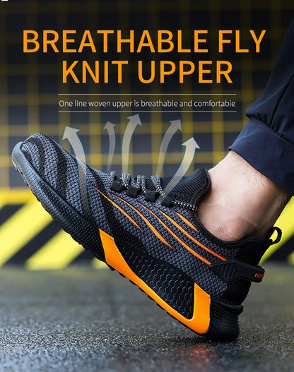 Men Work Safety Shoes Anti-puncture Protective Shoes Men Indestructible Work Shoes Men Boots Lightweight Breathable Safety Boots