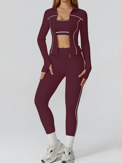 Yoga Set 2PCS Sports Outfits Women Clothes Fitness Tracksuit Gym Legging Workout Long Sleeved Female Bra Yoga Suit Sportswear