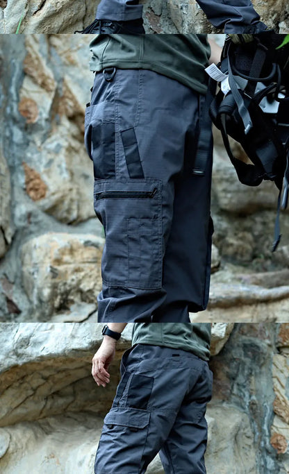 Men's Outdoor Work Pants 2-Pcs Tactical Cargo Trousers New Multi-pocket Wear-Resistant Workwear Outdoor Waterproof Hiking Pants