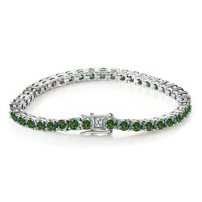 3mm Moissanite Tennis Bracelet Full Diamond GRA 925 Silver Plated 18k Wedding Party Jewelry Bracelets for Women Man
