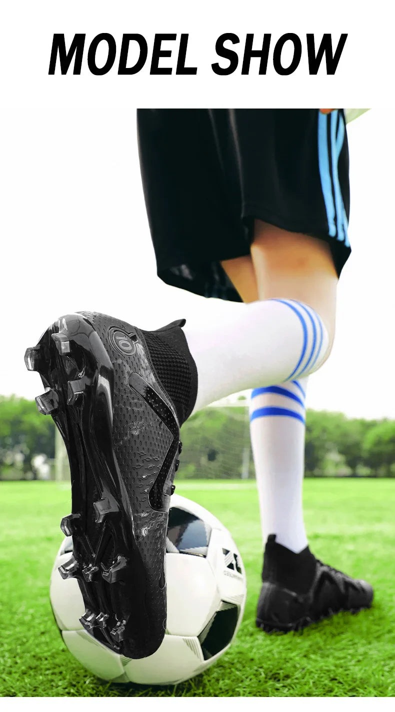 2025 Socks Style Kid Adult Sport Soccer Shoes Training Boys Football Boots Size 33-46 Sneakers AG Youth Soccer Shoes