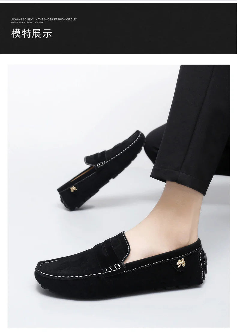 2025 Novos Sapatos Gorro Feitos à Mão Masculinos de Luxo Leve Estampa Crocodilo Tendência Mais Fácil de Combinar Slip-On Loafers Preguiçosos Sapatos da Moda para Dirigir Masculinos e Femininos