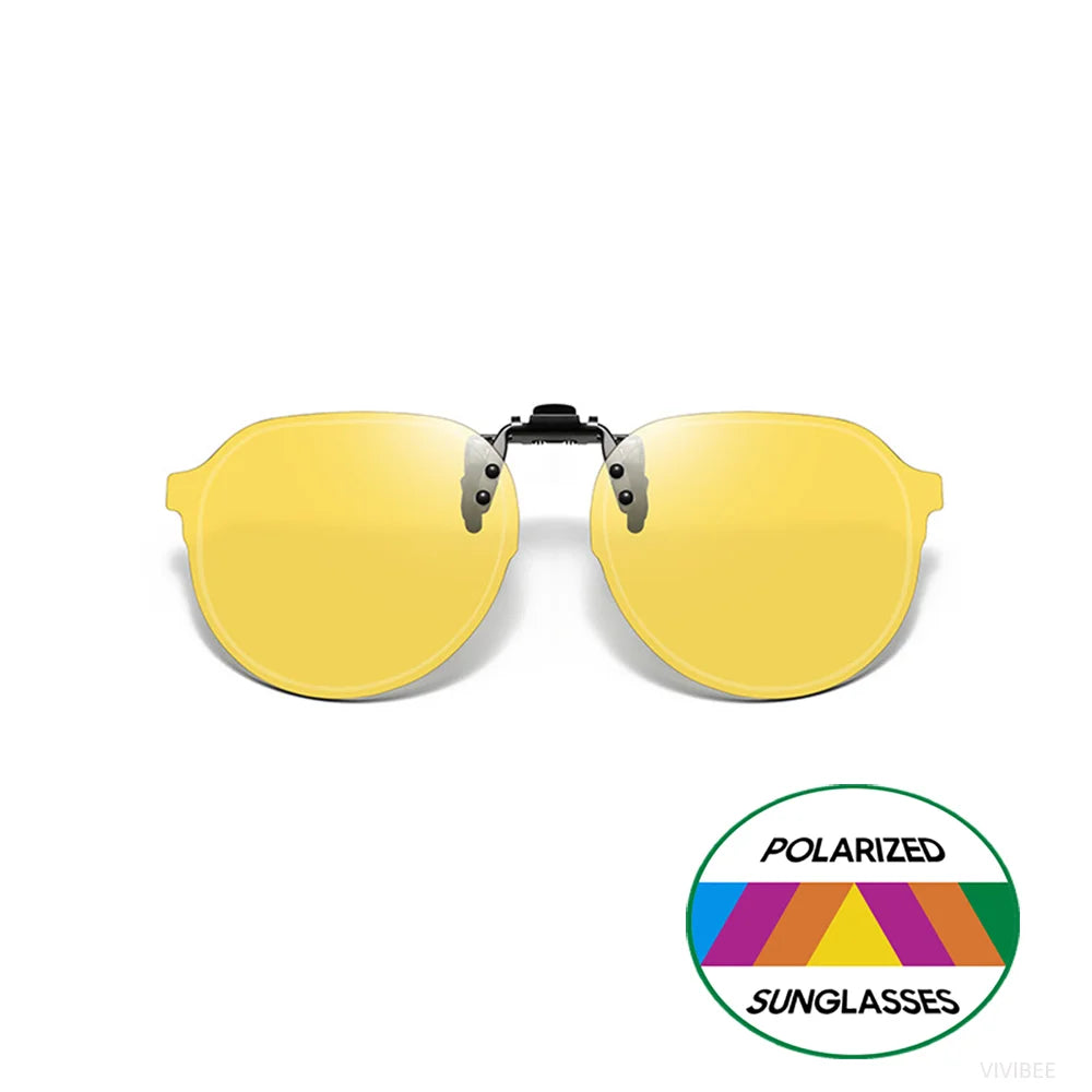Flip Up Clip on Sunglasses Polarized Men Driving Women Fishing UV400 Night Vision Sun Glasses Clips Universal Goggles