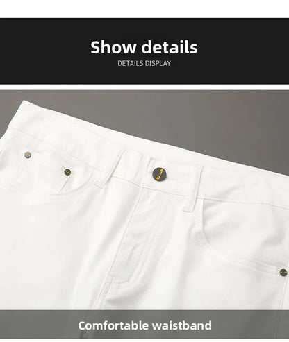 American Brand Men's Autumn Winter Straight-leg Slim Jeans High-quality Light Luxury Casual Versatile Fashion Korean Style Jeans
