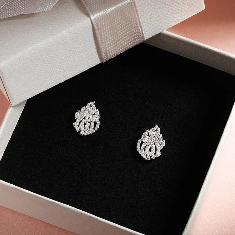 18k Gold Plated Full Moissanite Stud Earrings for Women Luxury Jewelry Gift for New Year Girl 925 Sterling Silver Earing