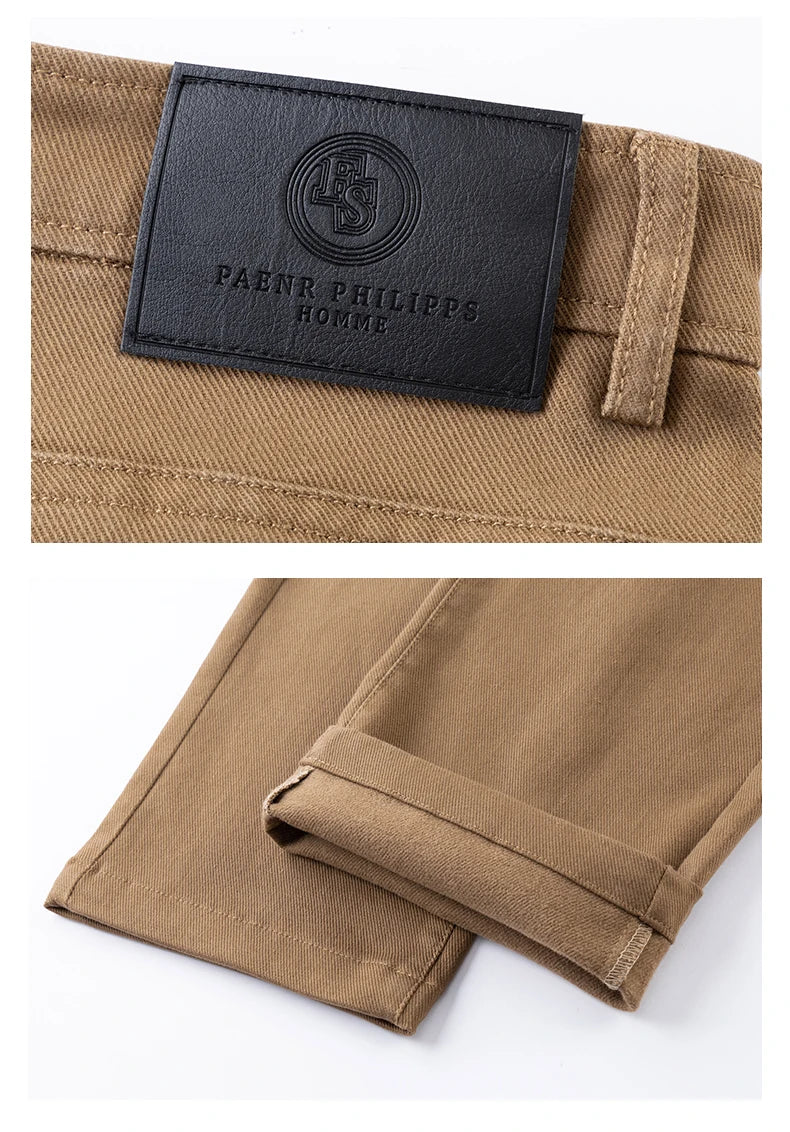 Lyocell Jeans Men Spring Autumn New Fashion Comfortable Straight Long Pants Soft Business Brand Classic Stretch Denim Trousers