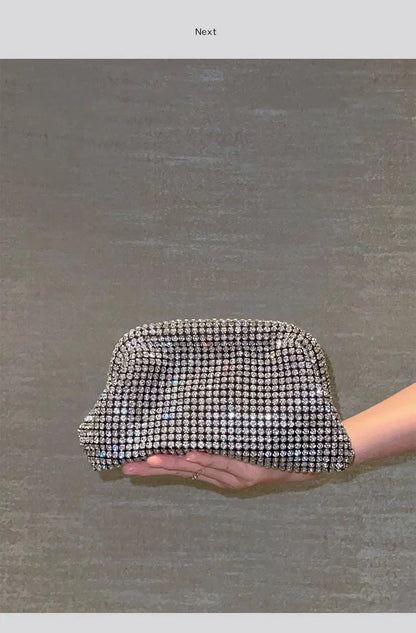 Luxury Glitter Cloud Bag Women's Handbag Crystal Shiny Rhinestones Diamond Evening Bag Wedding Party Clutch Purse Shoulder Bags