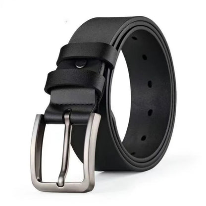 Men's Vintage Casual Belt Black Pin Buckle Student Versatile Leather Wide Belt