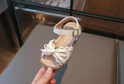 Girls Cute Lace Bow Princess Sandals New Little Kids Soft-soled Beach Summer Shoes Size 22-31