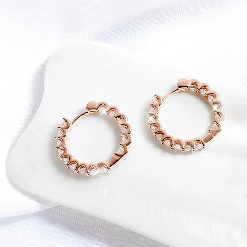 2.5mm Full Moissanite Hoop Earrings for Women Sparkling Halo Wedding Jewelry 925 Sterling Silver Earring Wholesale GRA
