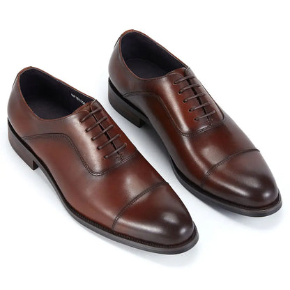 Italian Men's Genuine Leather Oxford Shoes Classic Breathable Gentleman Top Layer Cowhide Business Dress Shoes