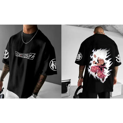 Animation Double-sided Printed T-Shirt Summer New Men's and Women's Casual Harajuku Plus Size Short Sleeve Top
