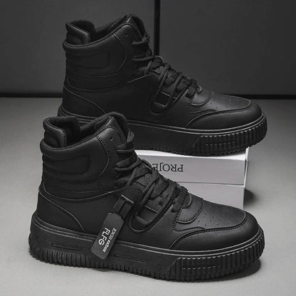 Novos Tênis Casuais de Moda Cano Alto Sapatos de Skate Botas Estudantis Masculinas e Femininas Tendência Resistente ao Desgaste Casais Bicolores